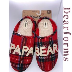 Mens Deerform Papa Bear Holiday Christmas Slippers Size S (7-8) NWT!!